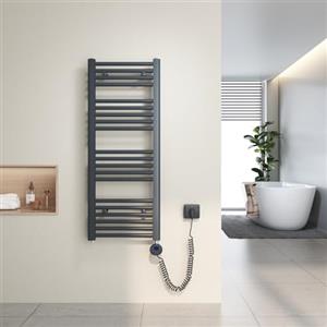 Heilmetz Scaldasalviette elettrico antracite 100x40 cm,Radiatore elettrico con termostato digitale e funzione Timer per asciugamani,Asciugatore elettrico per asciugamani,300 W