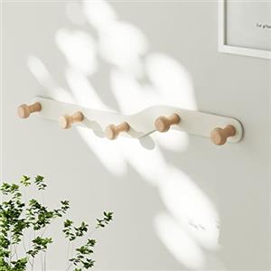 YunNasi Appendiabiti da parete Bianco Crema Attaccapanni da Muro in Acciaio Inox con 5 ganci Asciugamano Gancio per Ingresso, Cucina, Ufficio, Cameretta e Bagno