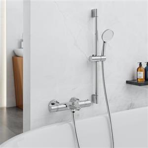 MORADO Miscelatore Doccia con Set Asta Doccia,Set di miscelatori termostatici per doccia: Incluso (1x Doccia a mano, 1x Asta doccia 70cm, 1x Tubo doccia 1,5m, 1x Miscelatore doccia a parete)