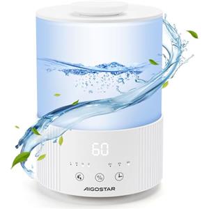 Aigostar Misty-Umidificatore ambiente Bambini 2,5L, Umidificatore Ultrasuoni a Riempimento Superiore,diffusore di oli essenziali-Bianco,timer da 8 ore, 2 Regolabile Nebbia, 7 luci che cambiano colore