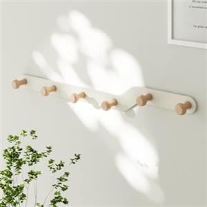 YunNasi Appendiabiti da parete Bianco Crema Attaccapanni da Muro in Acciaio Inox con 6 ganci Asciugamano Gancio per Ingresso, Cucina, Ufficio, Cameretta e Bagno