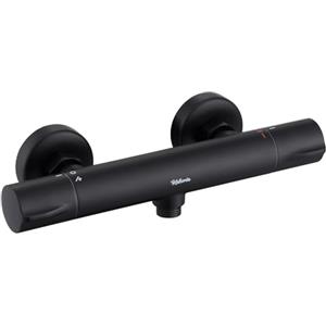 Kelleria Miscelatore Doccia, Miscelatore Termostatico Doccia, Rubinetto Doccia Miscelatore Termostatico, Termostatico per Doccia con Blocco di Sicurezza a 38°C, Miscelatore Design Rotondo, Nero