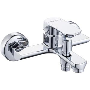 kelleria Rubinetto per vasca da bagno, rubinetto da parete, miscelatore per vasca da bagno, montaggio a parete, miscelatore monocomando per vasca da bagno, in ottone, cromato, beccuccio G1/2