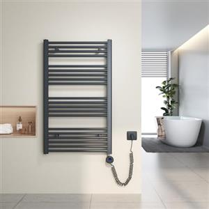 Heilmetz Scaldasalviette elettrico antracite 100x60 cm,Radiatore elettrico con termostato digitale e funzione Timer per asciugamani,Asciugatore elettrico per asciugamani,500 W