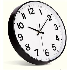 ACCSHINE Orologio da parete senza ticchettio, silenzioso, 30 cm, moderno, al quarzo, grande, funzionamento a batteria, stereo, facile da leggere per camere, casa, cucina, camera da letto, ufficio