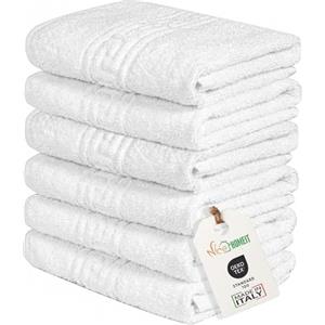 nice homeit Set 6 Asciugamani viso e mani 40x60 cm -Asciugamani bagno in 100% Cotone Filato ad Anello - Extra Morbido e Assorbente. MADE IN ITALY