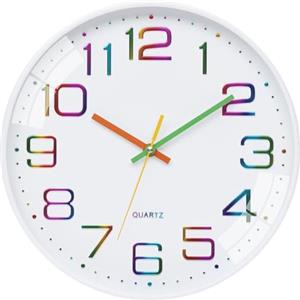 ACCSHINE Orologio da parete senza ticchettio, silenzioso, 30 cm, moderno, al quarzo, grande, funzionamento a batteria, stereo, facile da leggere per camere, casa, cucina, camera da letto, ufficio
