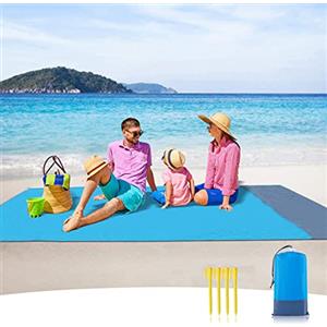 Sendowtek Coperta Picnic Impermeabile 210 x 200 cm Coperta da Spiaggia Sottile 4 Angoli di Fissaggio Anti Sabbia Portatile Coperta Picnic per Spiaggia Picnic Escursionismo Campeggio