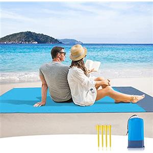 Sendowtek Coperta da Spiaggia Coperta Picnic Impermeabile 200 x 140 cm Anti Sabbia 4 Angoli di Fissaggio Portatile Coperta Picnic per Spiaggia Campeggio