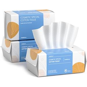 PoeticEHome Asciugamani Viso Monouso 300 Pezzi - Salviette Struccanti Ultra Morbide in Cotone Biodegradabile per Pelli Sensibili