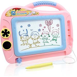 AiTuiTui Lavagna Magica Bambini con Pannello Posteriore Chiuso, Lavagna Magnetica Tavolo Cancellabile a 4 Colori, Lavagnetta Magica Schede Schizzo - Giocattoli Educativi Creativi per 3 4 5 Anni Bambini