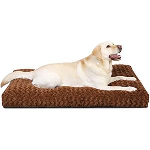 KSIIA Cuscino per Cani Taglia Grande, Cuccia Cane Interno, XL, 105x70cm, Base Antiscivolo, Lettino per Cani, Lavabile in Lavatrice, Materassino Cane, Marrone