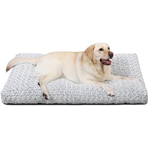 KSIIA Cuscino per Cani Taglia Grande, Cuccia Cane Interno, XL, 105x70cm, Base Antiscivolo, Lettino per Cani, Lavabile in Lavatrice, Materassino Cane, Grigio