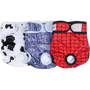 Avont Confezione da 3 Pannolini Lavabili per Cani Femminili ((XL/26-35