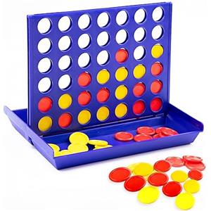 VingaHouse Forza 4 Gioco-Quattro, Giocattoli di Fila Giochi da Tavolo Giochi di Società per Bambini Giocattoli da Viaggio Giochi Educativi Ideale Regalo per Bambini 4 5 6 7 8 Anni in su [Blu]