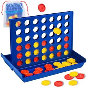VingaHouse Forza 4 Gioco-Quattro, Giocattoli di Fila Giochi da Tavolo, Giochi di Società per Bambini e Adulto, Classico Portatili da Viaggio, Giochi Educativi Regalo per Bambini 3 4 5 6 [Grande]