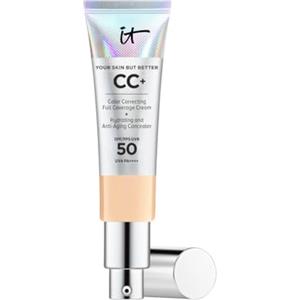 iT COSMETICS, CC+ Cream e Fondotinta Anti-età, Alta Coprenza, Waterproof, Finish Naturale, Formula con Peptidi, Collagene e Vitamine, Your Skin But Better, Tonalità: Light Medium, 32 ml