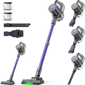 Suirviz U8 Aspirapolvere Senza Fili, Scopa Elettrica Senza Fili, 40Kpa Potente Aspirazione, Leggero & Versatile, Eccellente per la Pulizia di Peli di Animali Domestici, Pavimenti e Moquette