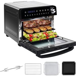 Emphsism Forno Friggitrice Ad Aria Calda 14L, Emphsism Air fryer Fornetto Elettrico con 11 Programmi Preimpostati, 1800W Friggitrice ad Aria Senza Olio con Schermo, Mini Forno Inclusi Ricettario e 4 Accessori