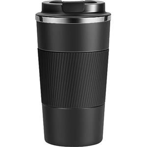 SLOSH Tazza Termica Termos Caffè Thermos Caffe Coffee Mug-to-Go Viaggio Acciaio Inox Senza BPA Isolata prova di perdite per Auto Ufficio per Caffè e Tè (Nero 500ml)
