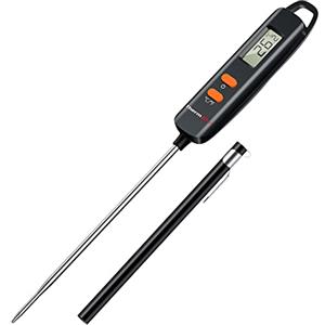 ThermoPro Termometro Cucina Termometri per Alimenti Lettura Istantanea con Funzione di Blocco Termometro Carne con Sonda Lunga per Liquidi Latte Barbecue Olio Frittura Vino Dolci Cibo