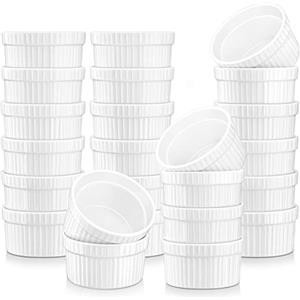 Malacasa, Series, colore: Bianco avorio, pezzi 6,1 cm (6 cm) terrine in porcellana cinese Souffle in ceramica bianco crema pirofile (set di 24)