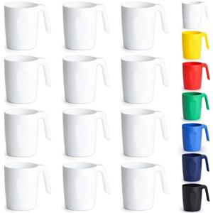 Kyraton Bicchieri di plastica riutilizzabili 12 pezzi, Tazze da caffè da viaggio leggere infrangibili e riutilizzabili Tazze di caffè facili da trasportare e pulire Microonde sicuro