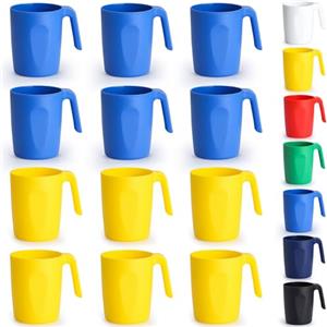 Kyraton Bicchieri di plastica riutilizzabili 12 pezzi, Tazze da caffè da viaggio leggere infrangibili e riutilizzabili Tazze di caffè facili da trasportare e pulire Microonde sicuro