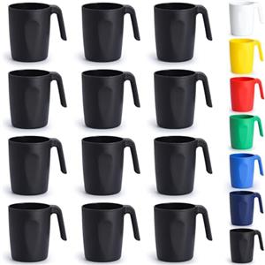 Kyraton Bicchieri di plastica riutilizzabili 12 pezzi, Tazze da caffè da viaggio leggere infrangibili e riutilizzabili Tazze di caffè facili da trasportare e pulire Microonde sicuro
