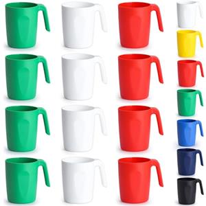 Kyraton Bicchieri di plastica riutilizzabili 12 pezzi, Tazze da caffè da viaggio leggere infrangibili e riutilizzabili Tazze di caffè facili da trasportare e pulire Microonde sicuro