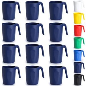 Kyraton Bicchieri di plastica riutilizzabili 12 pezzi, Tazze da caffè da viaggio leggere infrangibili e riutilizzabili Tazze di caffè facili da trasportare e pulire Microonde sicuro