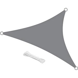 swift Vela Ombreggiante Impermeabile Triangolare 3x3x3 m Protezione Anti Raggi UV Tenda a Vela, Telo Tenda da Sole a Vela per Esterno, Giardino & Gazebo, Grigio