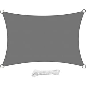 swift Vela Ombreggiante Impermeabile Rettangolare 3x4 m Protezione Anti Raggi UV Tenda a Vela 4x3 m, Telo Tenda da Sole a Vela per Esterno, Giardino & Gazebo, Grigio
