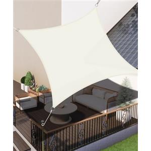 LOVE STORY Vela ombreggiante 2x2m Rettangolare Impermeabile Tenda a Vela Beige Tenda da sole per esterno，PES Poliéster Protezione UV al 95% per Esterno,Giardino,Terrazzo,Balcone,Patio