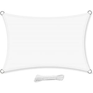 swift Vela Ombreggiante Impermeabile Rettangolare 2x4 m Protezione Anti Raggi UV Tenda a Vela 4x2 m, Telo Tenda da Sole a Vela per Esterno, Giardino & Gazebo, Bianca