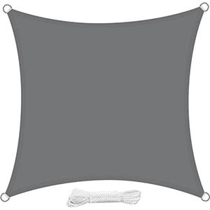 swift Vela Ombreggiante Impermeabile 3x3 m Quadrata Protezione Anti Raggi UV Tenda a Vela, Telo Tenda da Sole a Vela per Esterno, Giardino & Gazebo, Grigio