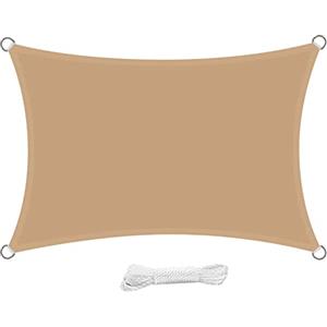 swift Vela Ombreggiante Impermeabile Rettangolare 3x5 m Protezione Anti Raggi UV Tenda a Vela 5x3 m, Telo Tenda da Sole a Vela per Esterno, Giardino & Gazebo, Sabbia