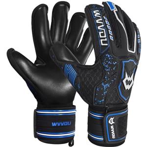 WVVOU Guanti da portiere da calcio per ragazzi e adulti, guanti da portiere Pro Level, guanti da calcio ad alte prestazioni con protezione posteriore Pro-Tek, 4 + 3 mm, Supergrip per i Saves più duri