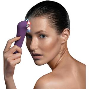 FAQ 401: Dispositivo di lifting facciale a doppia microcorrente, massaggiatore viso a LED rosso & blu. Con effetto luce pulsata, gua sha per un lifting viso perfetto.