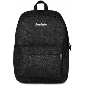 Invicta Zaino Scuola Carlson, Nero Scintillante, Mono Scomparto Con Tasca per PC e Tasca per Borraccia, 24 lt, Scuola Media e Superiore, Zaino Ragazza