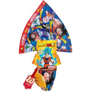 CAIYA Uovo di Pasqua DragonBall al Cioccolato al Latte Finissimo con Super Sorpresa Saiyan! 220g + RETINA MONETE DI CIOCCOLATO