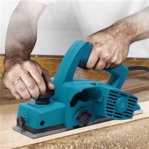 SanBouSi Piallatrice elettrica per legno, 1680 Watt, profondità 2 mm, larghezza pialla 82 mm, interruttore di blocco, pialla per falegnami professionali o generali, artisti e studi creativi