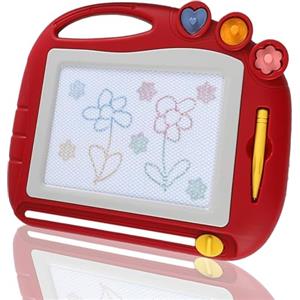 AMSNINK Lavagna magica 27,5 x 22 cm, lavagna magica per bambini, lavagna magica per bambini a partire dai 2 anni, lavagna per bambini a partire dai 2 anni, lavagna magnetica per pittura con 3 timbri, lavagna