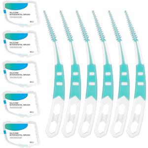 CJMUQHEHH 60 pezzi di detergente interdentale curvo, bastoncini da denti, pulizia interdentale, 5 scatole da 12 pezzi di forma curva per spazi interdentali, portatile e igienico per una cura orale ottimale