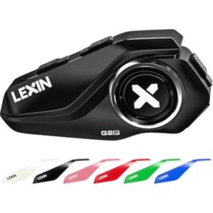LEXIN Interfono Moto Bluetooth, G2 Auricolare Casco Moto unico pacchetto, 1000M Sistema di Comunicazione Casco 2 a 6 Motociclisti, FM，Universale Motoslitta & ATV