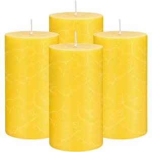 KERCAMKEL Candela Citronella Grande, 4 Pezzi Candele Colonna,Candele Decorative per Giardino, Terrazza, Terrazza, Durata 120 Ore, Fresca Profumata, Senza Fumo, Senza Gocciolamento
