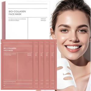 CelestiMingle 5 Pezzi Bio Collagen Mask, Maschera Collagene Viso, Bio-Collagen Real Deep Mask, Riduce le Linee Sottili e le Rughe, Minimizzare i Pori, Migliorare l'elasticità (B)