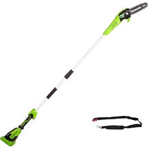 Greenworks G40PSF Sega ad Asta a Batteria, Lunghezza Barra 8-Pollice (20 cm),Velocità Catena 8m/s, 3,64kg, Auto-Lubrificante, Asta 2.58m, SENZA Batteria 40V e Caricabatterie, Garanzia 3 Anni