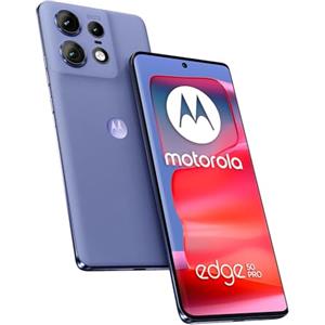 Motorola Moto Edge 50 Pro (Display 6.67''Super HD 144Hz, 50+13+10MP, 4500 mAh ricarica Turbo Power 125W, 12/512GB, Dual SIM, IP68, NFC, Android 14, caricatore da 125W ecover confezione), Luxe Lavander