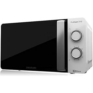 Cecotec Forno a Microonde con Grill ProClean 3110 da 20 Litri, 700 W, Grill 800 W, tecnologia 3DWave, modalità scongelamento, 6 livelli di potenza, timer 30 minuti, colore bianco